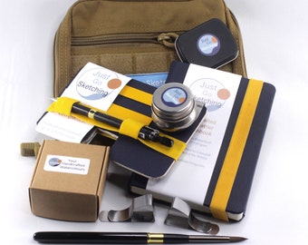 6x4 ins (6 half pans) JustGoSketching kit | 40 page Sketchbook |  |Optional case