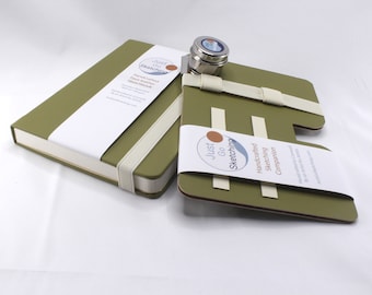 8x 6ins ( No paints) JustGoSketching kit | Handcrafted | 40 page sketchbook | Optional case