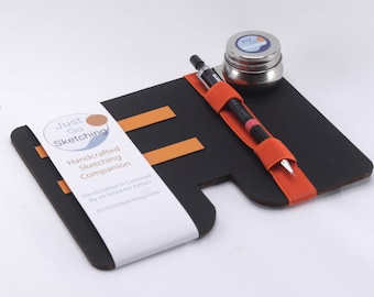 8x5.8 ins JustGoSketching Companion   | For A5 portrait book, and above | Includes Board, water pot & pen holder | optional case
