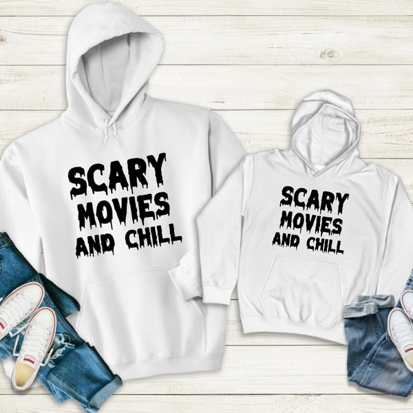 Scary movies and chill Svg Halloween Svg family Halloween pajama Svg Halloween family shirts Svg Halloween Png Halloween Svg Couples shirt