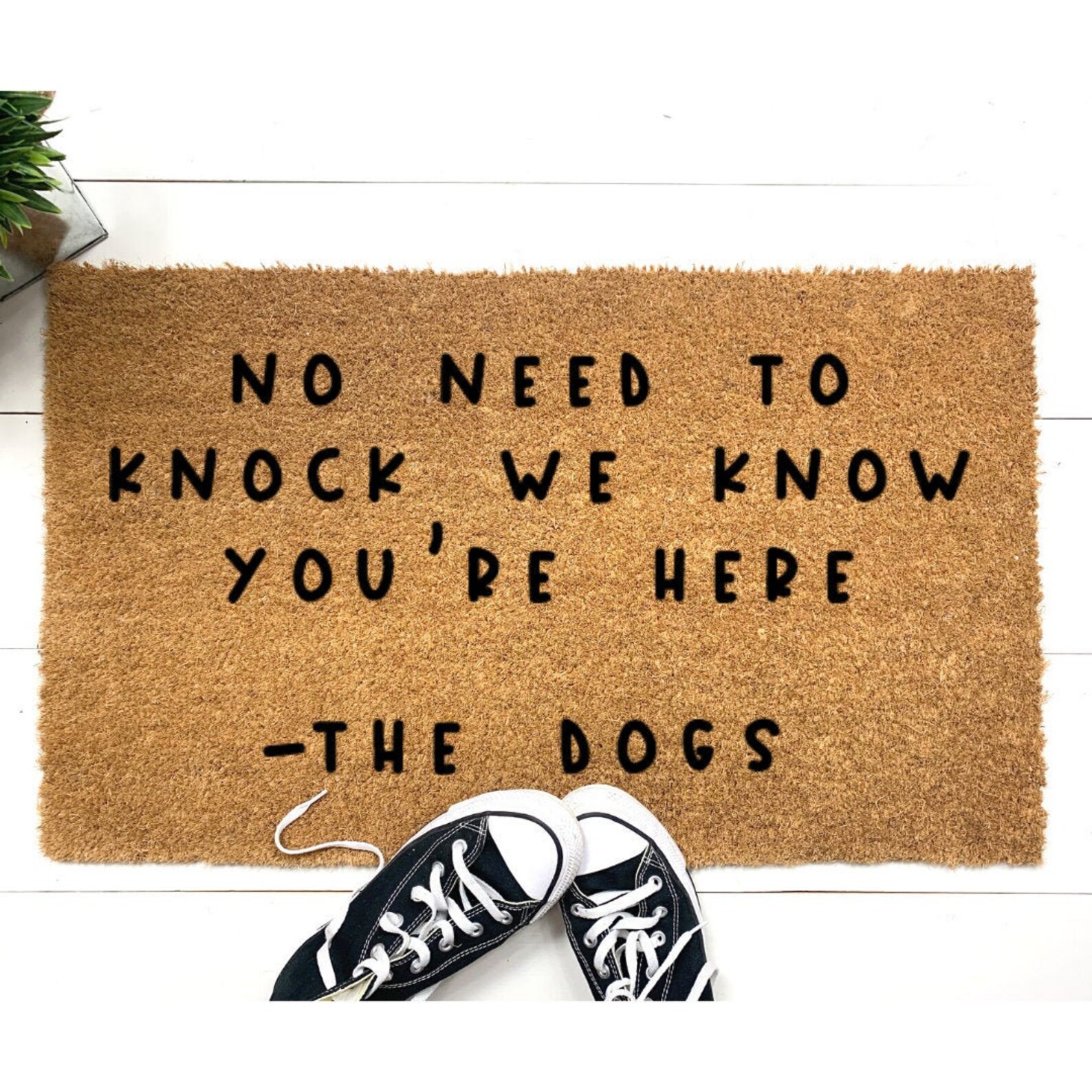 No need to knock we know you re here the dogs svg doormat etsy