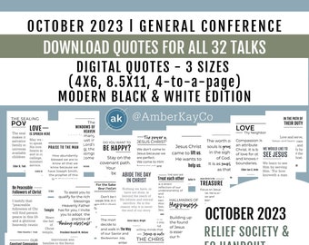 October 2023 Conference Quotes: Black & White Modern Print (Digital Download)
