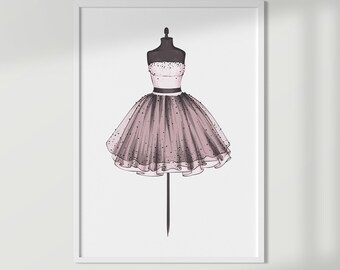 Fashion sketch mannequin dress