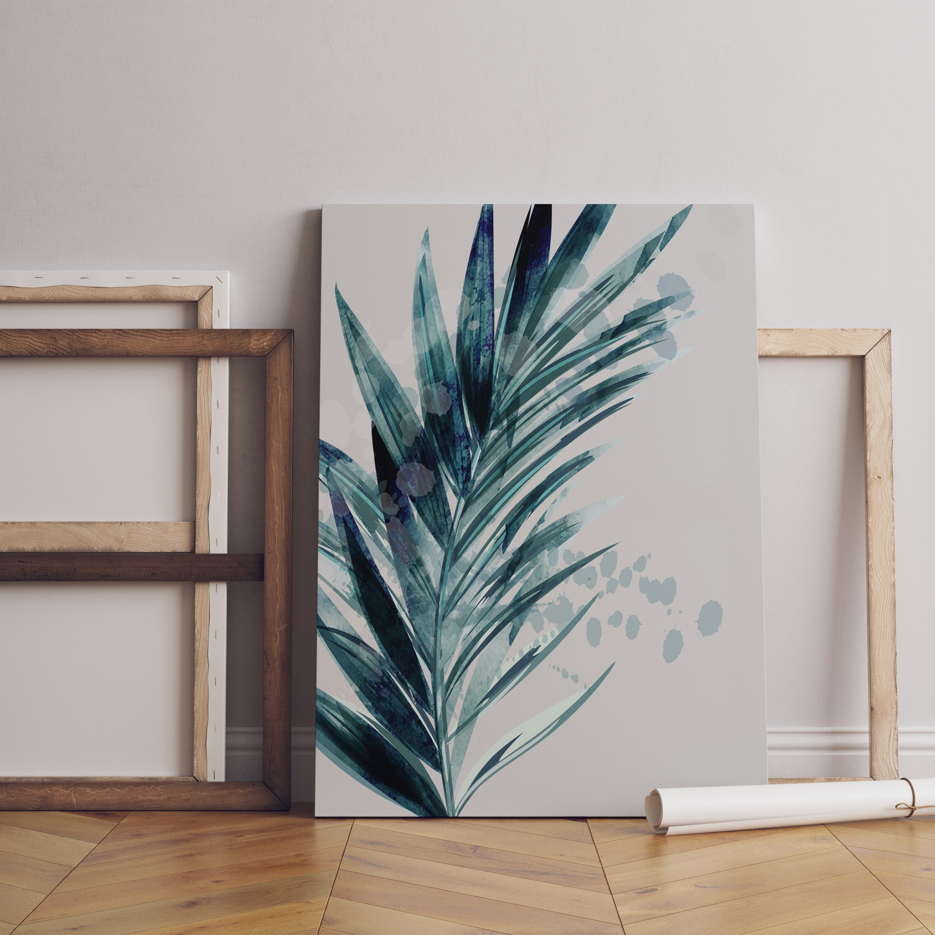 Tropical Palm Leaf Digital Art Modern Tropical Wall Art Palm Etsy