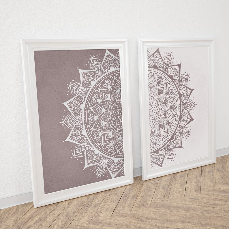 Mandala Wall Art Set of 2 Prints Boho Wall Decor Mandala - Etsy