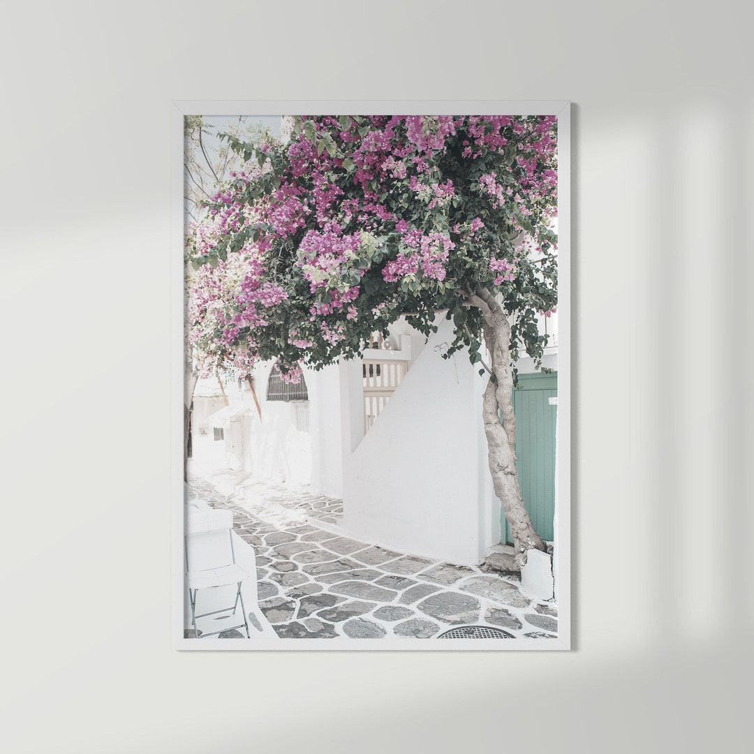 Mediterranean Print Spain Village Wall Art Floral Print - Etsy