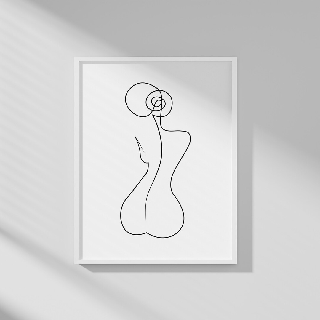 Line Art Print Nude Female Body Wall Art Fashion Poster - Etsy