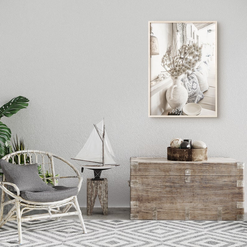 Beach House Print Coastal Botanical Wall Art Tropical Etsy