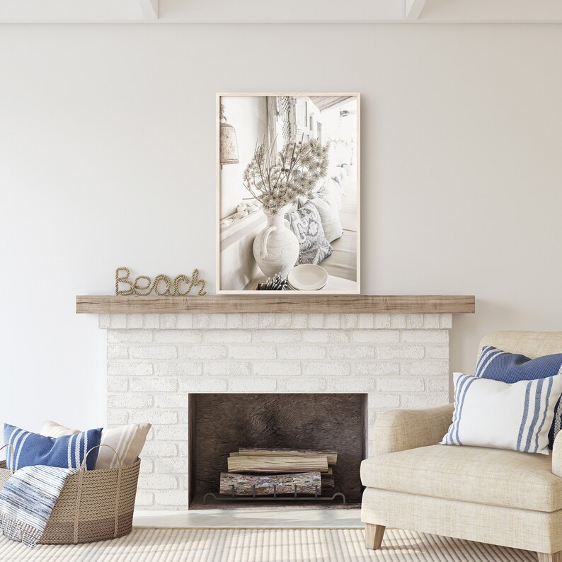 Beach House Print Coastal Botanical Wall Art Tropical Etsy