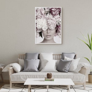 Pink Peony Flower Head Print Blush Pink Peonies Fashion Wall - Etsy