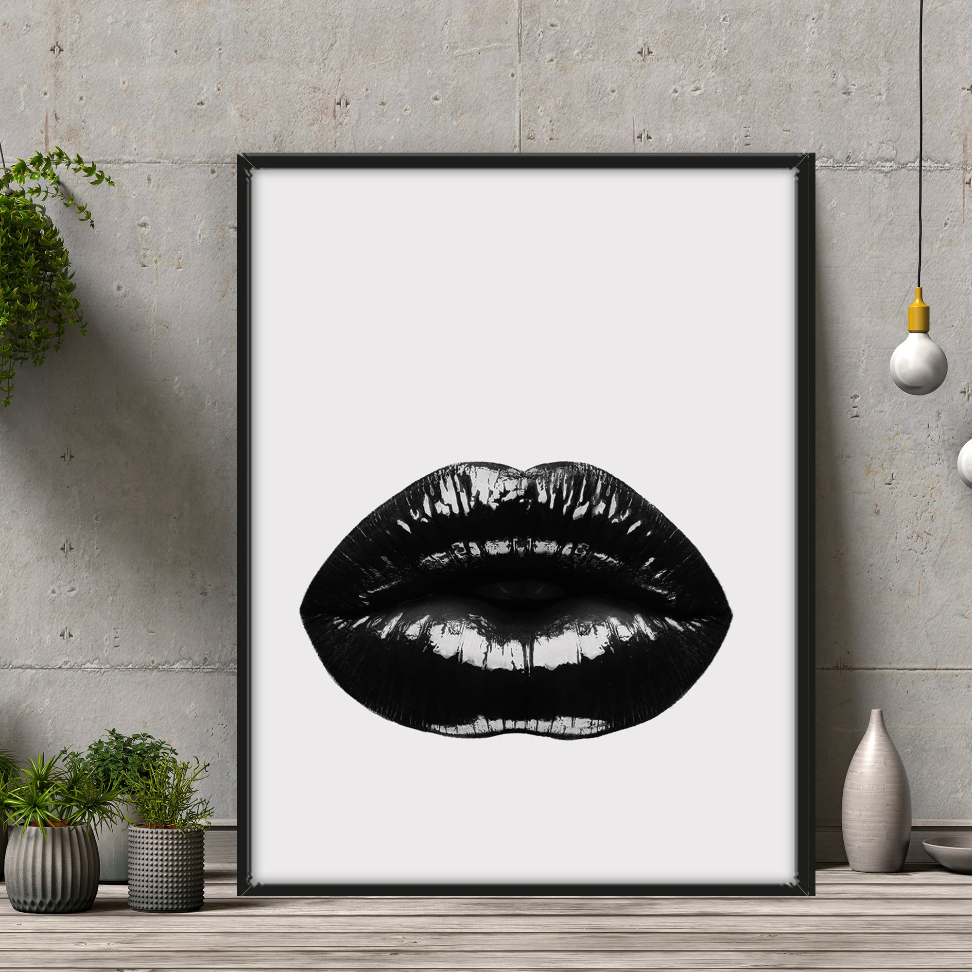 Black Lips Print Lips wall art Fashion decor Lips Poster Etsy