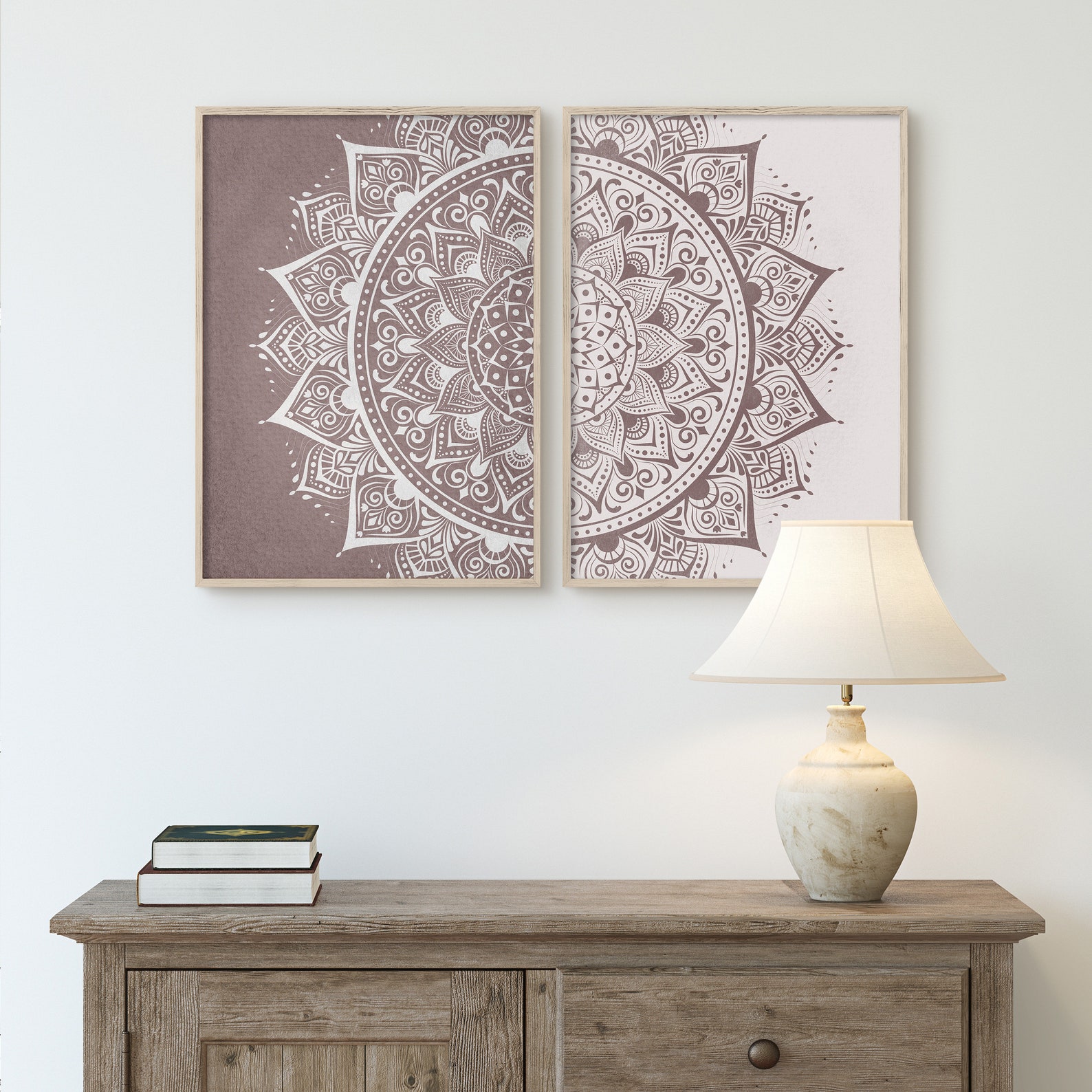 Mandala Wall Art Set of 2 Prints Boho Wall Decor Mandala | Etsy