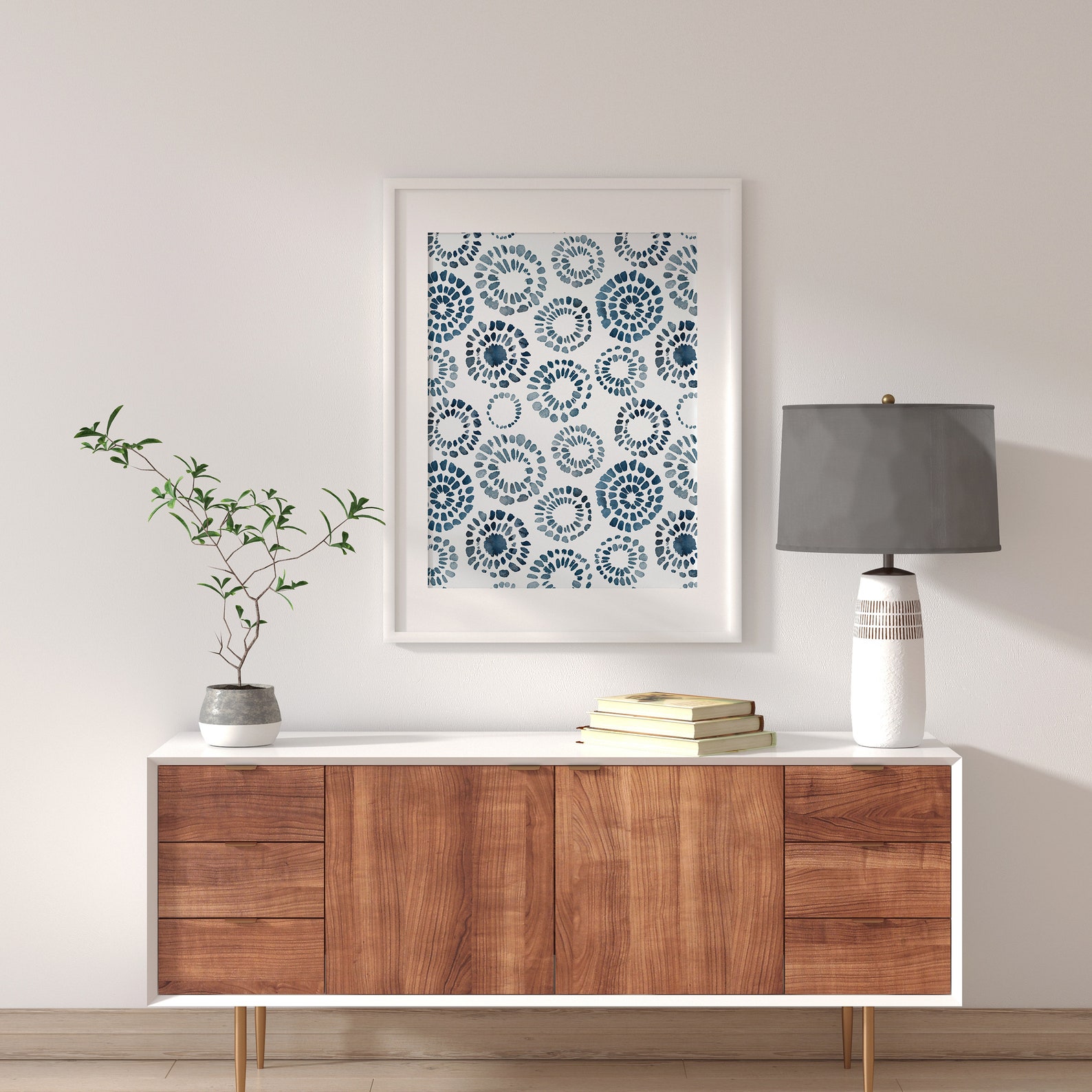 Blue Shibori Pattern Wall Art Printable Minimalist Home - Etsy