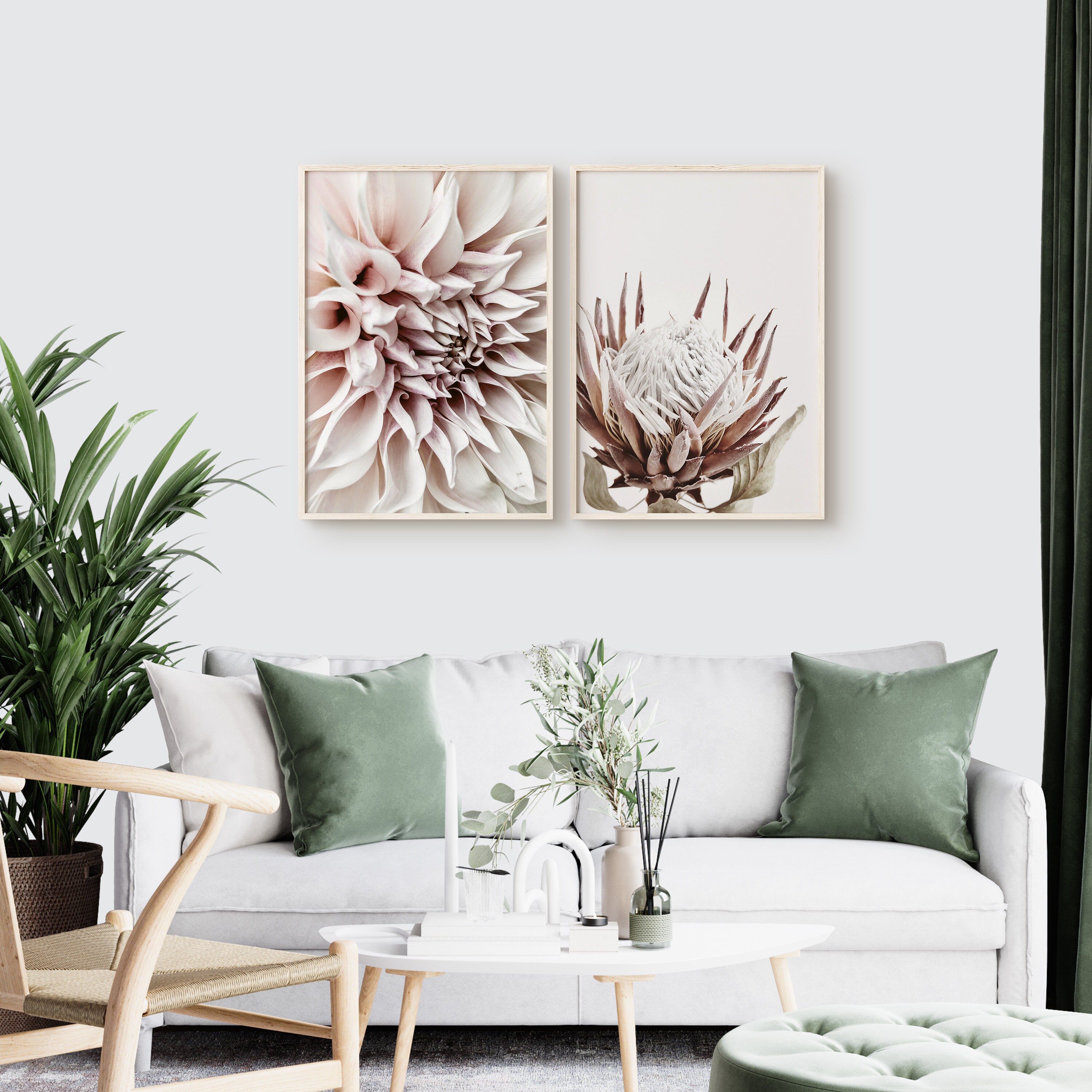 Floral Print Set Set of 2 Flower Prints Pink Flower Prints Etsy