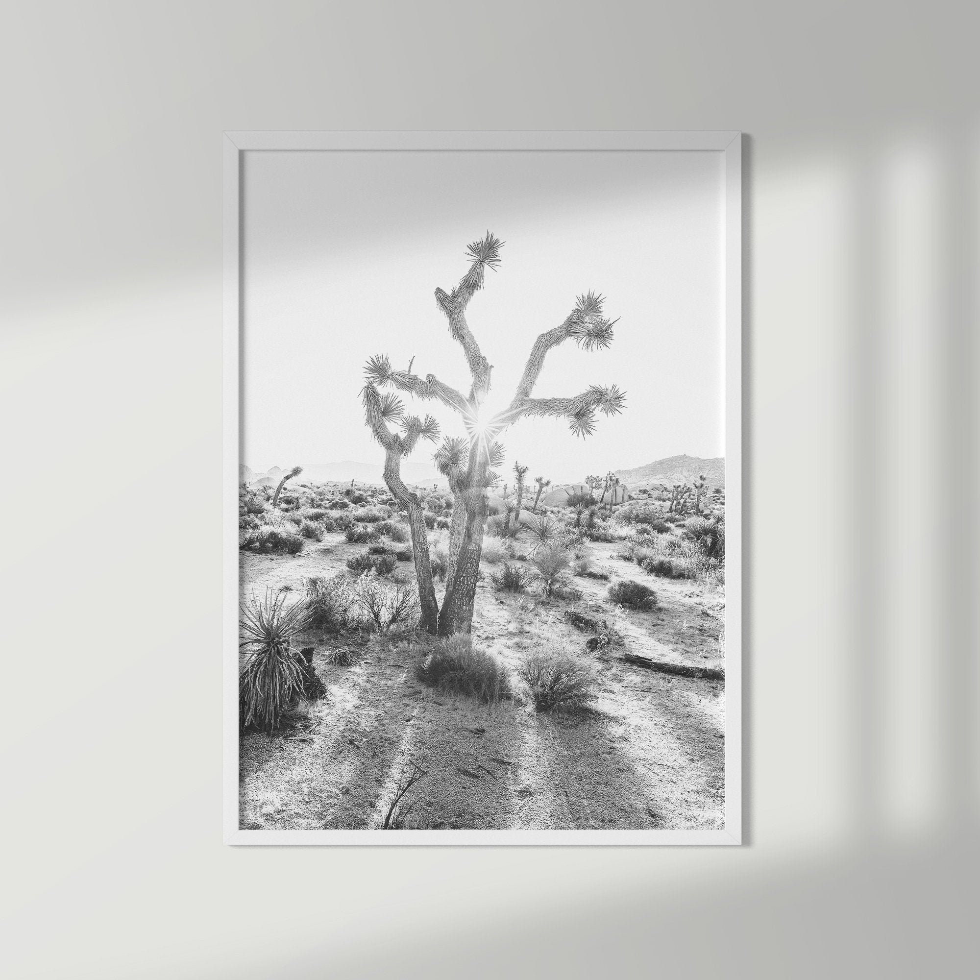 Black and White Joshua Tree Print Desert Print Joshua Tree Etsy