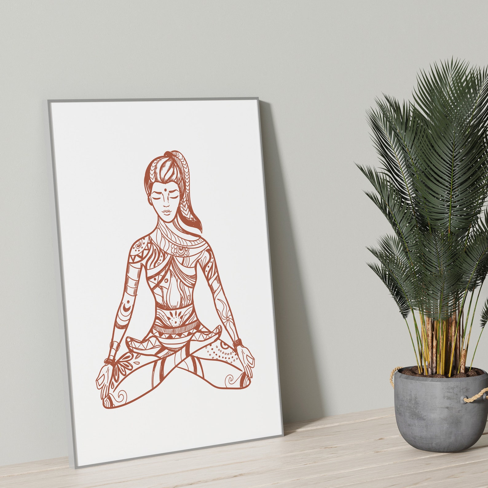 Yoga Pose Wall Art Sukhasana Pose Print Lotus Pose Art - Etsy