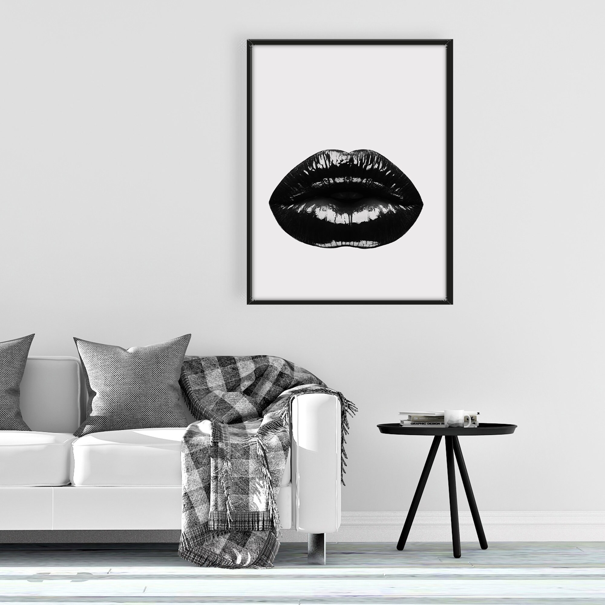 Black Lips Print Lips wall art Fashion decor Lips Poster Etsy