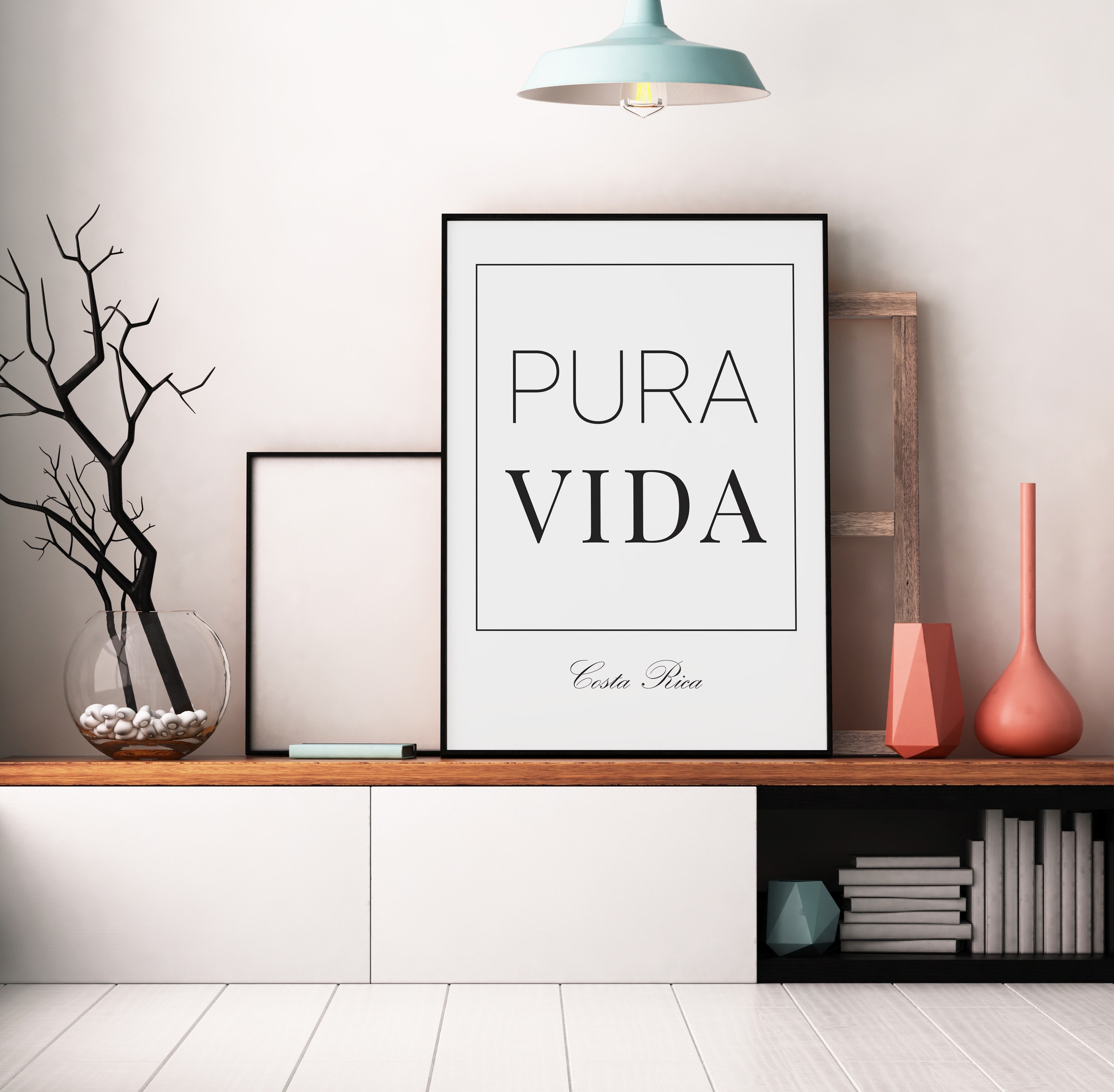Pura Vida Print Costa Rica Wall Art Inspirational Wall Art Etsy España