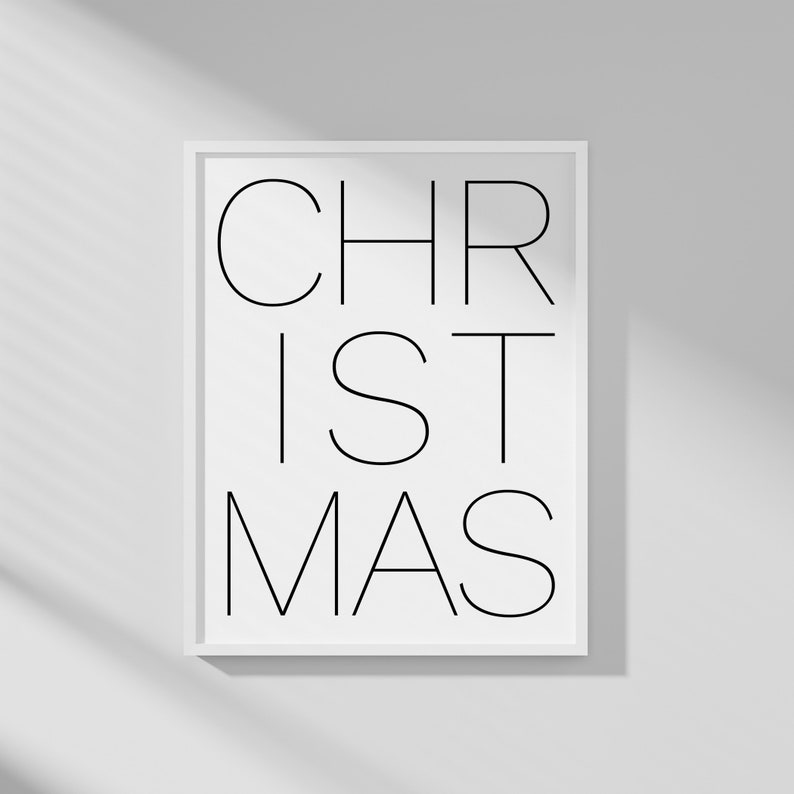 Christmas Prints Christmas Wall Art Minimalist Seasonal Etsy