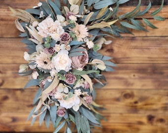 Wedding Arbor / Arch Corner Arrangement - Artificial Silk Flowers - Floral Swag - Wedding Decor