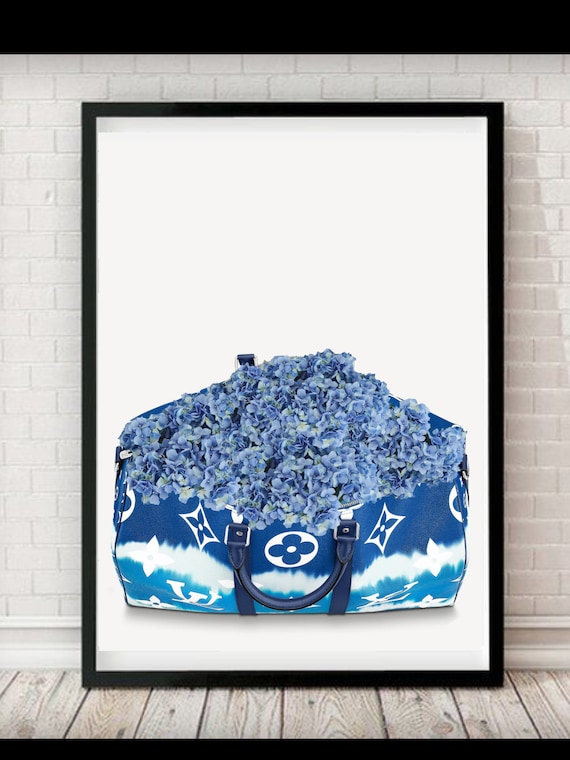 Louis Vuitton LV Blue Hydrangeas Print | Dressing Room Art |Fashion Poster  |Digital Download |Print 