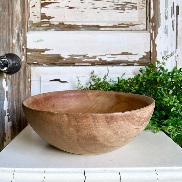 Vintage Wooden Bowl | Dough Bowl | Farmhouse Bowl | Primitive Kitchenware