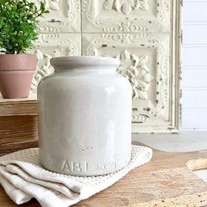 Vintage French Mustard Crock | French Country Cottage Farmhouse Rustic Kitchen Cottagecore Decor | LAB-Lagny Mustard Crock