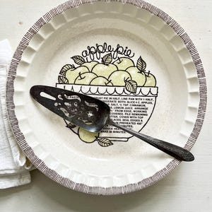 Vintage Apple Pie Recipe Dish | Retro Baking Pie Pan | Country Cottage Farmhouse  Kitchen | Vintage Kitchen Summer Fall Decor