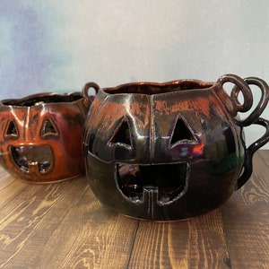 Pumpkin Candle Holder | Jack O Lantern Votive | Halloween Candle Holder