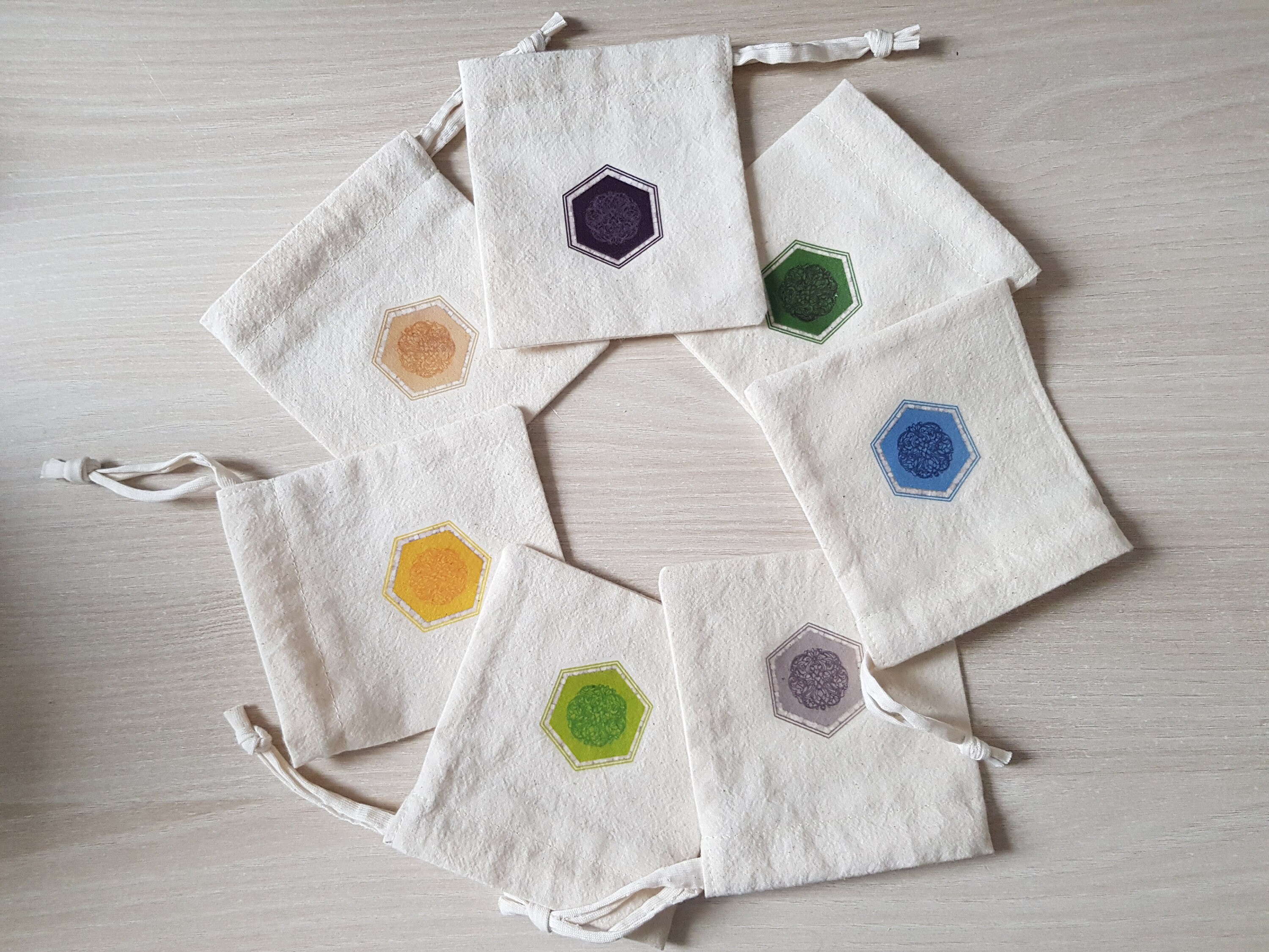 Castles of Burgundy Board Games Tile Bags 7pcs Cotton Bag Etsy