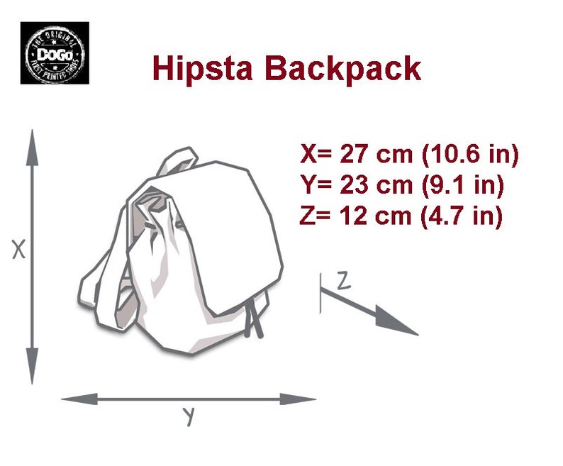 DOGO London is Calling Small Backpack Vegan Bag Fold over Backpack with drawstring Handmade by Best Turkish Manufacturer.