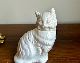 Vintage Avon White Cat Bottle, Collectible Avon