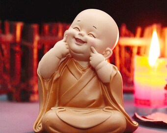 Laughing Little Monk Figurine Mini Statue Cute Buddha Adorable - Etsy Laughing Little Monk Figurine Mini Statue Cute Buddha Adorable - Etsy