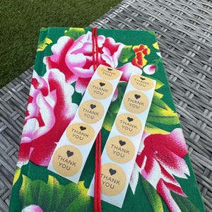 Thank you sticker thank you mini sticker &quot;thank you&quot; kraft paper label packaging sticker gift wrapping made easy