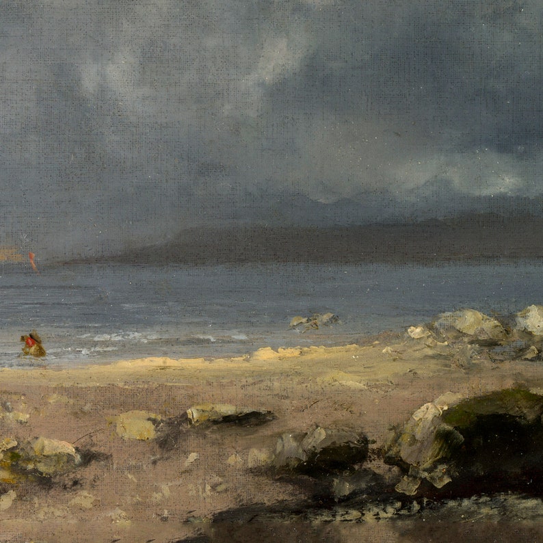 Beach Scene Wall Art Décor Sea Vintage Paintings Romantic Etsy