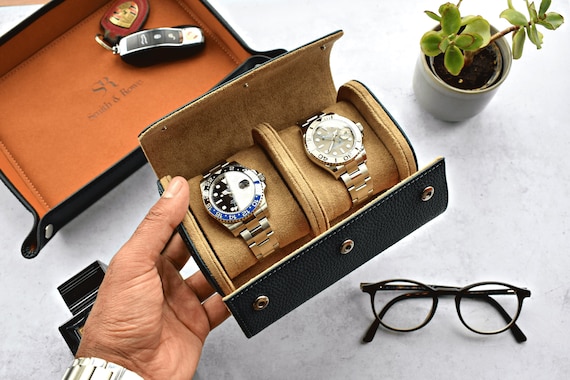 Luxury Leather Watch Case Green Watch Box Travel Watch Box
