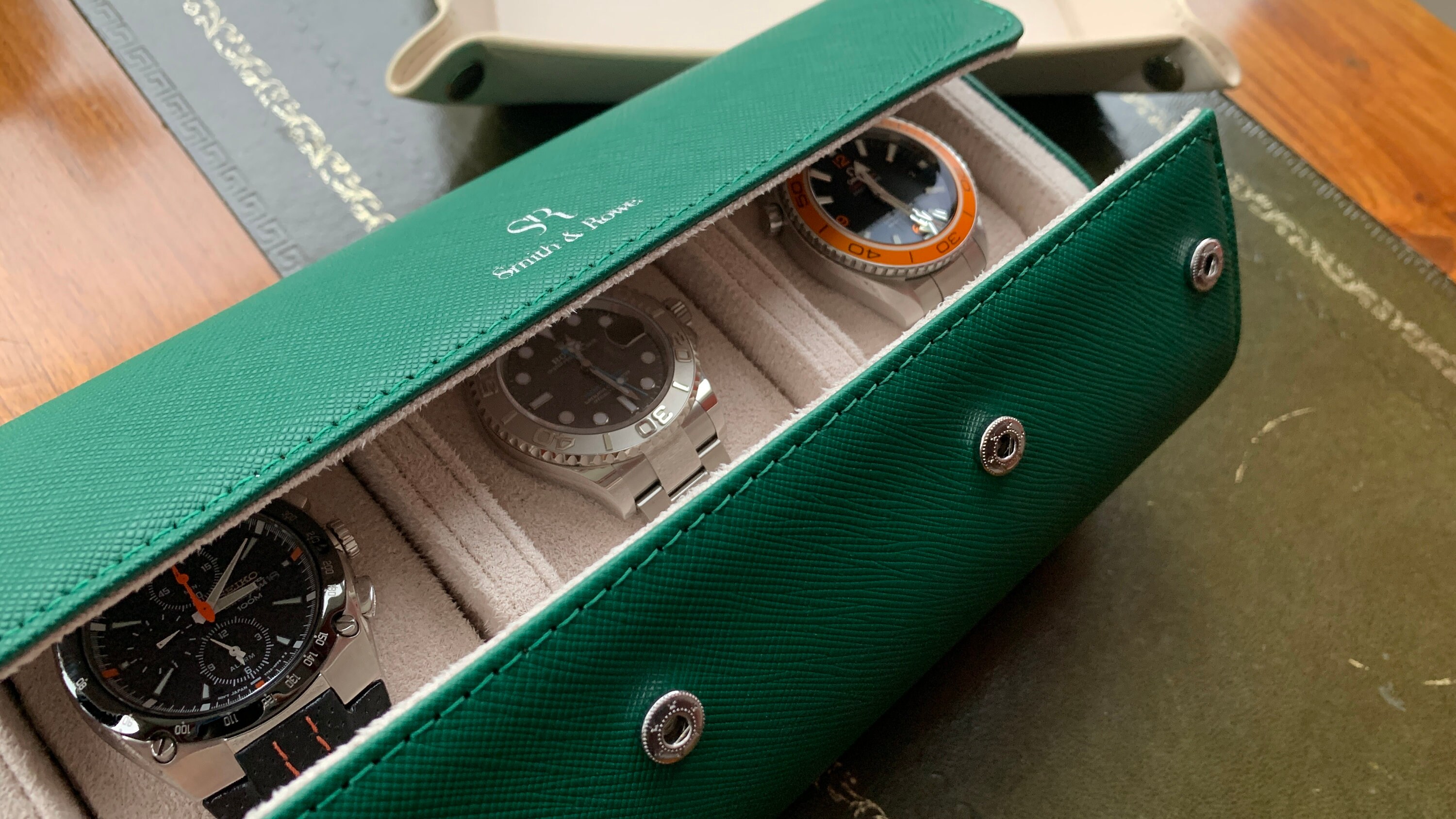 Watch Roll + Valet Tray, Leather Roll, Leather Watch Case, Travel ...