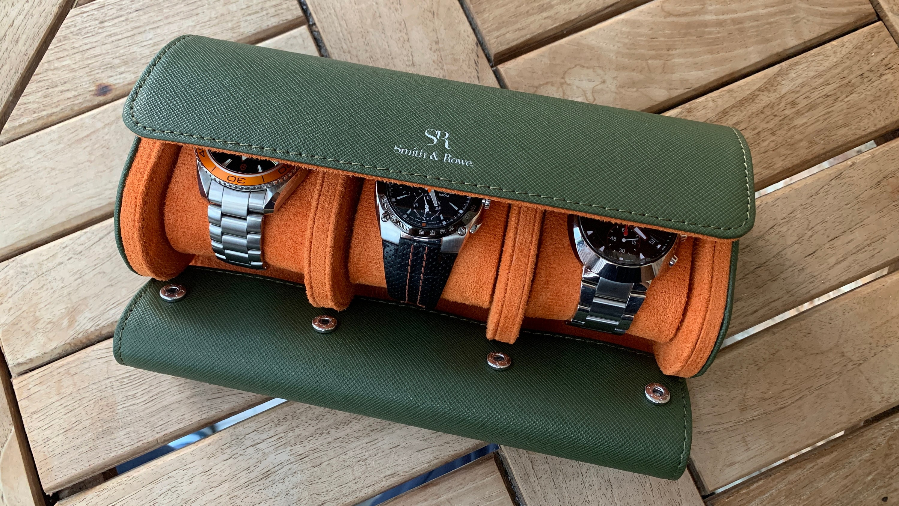 Elegant Watch Roll, Leather Roll, Leather Watch Case, Travel Accessories, Watch Roll for 3