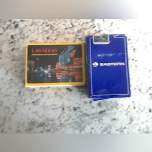Muitas cartas de baralho vintage Eastern Airlines + Las Vegas Fun Capital