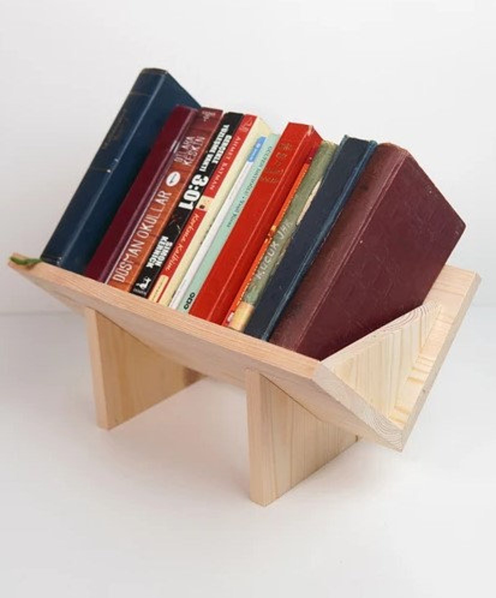 Wooden Book organizer Wooden Desktop Organizer Mini Etsy