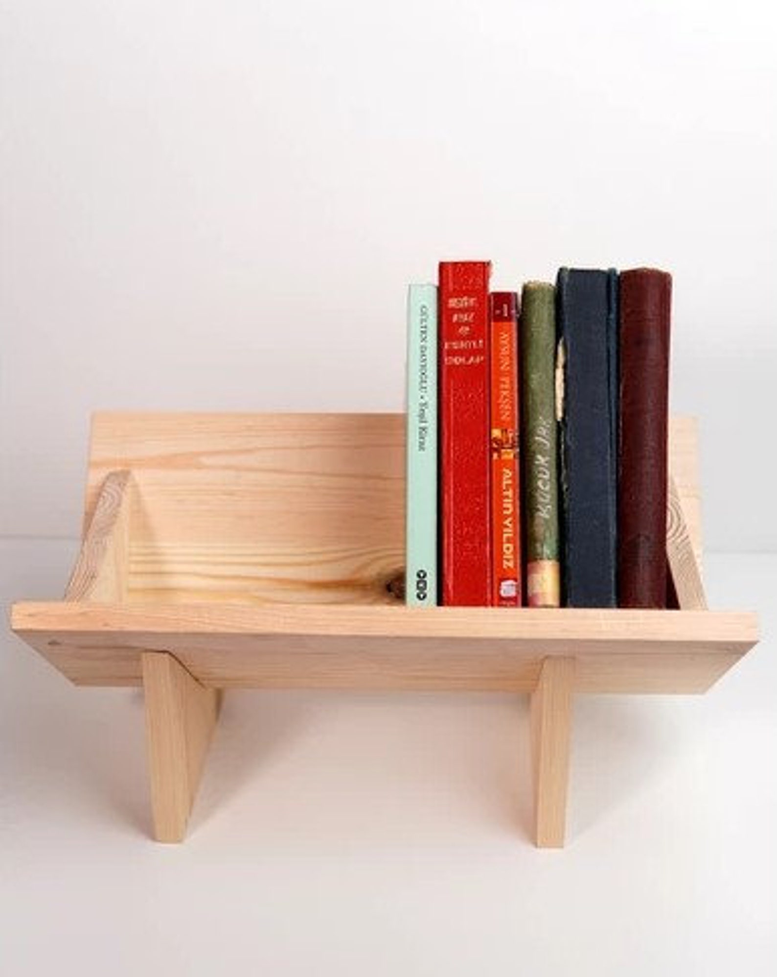 Wooden Book organizer Wooden Desktop Organizer Mini Etsy