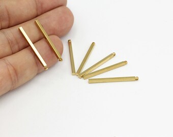 Bar Pendant 3x60mm Raw Brass Bars PND33 Bar Necklace Raw Brass Findings Long Bar Connectors Brass Jewelry Necklace Pendant