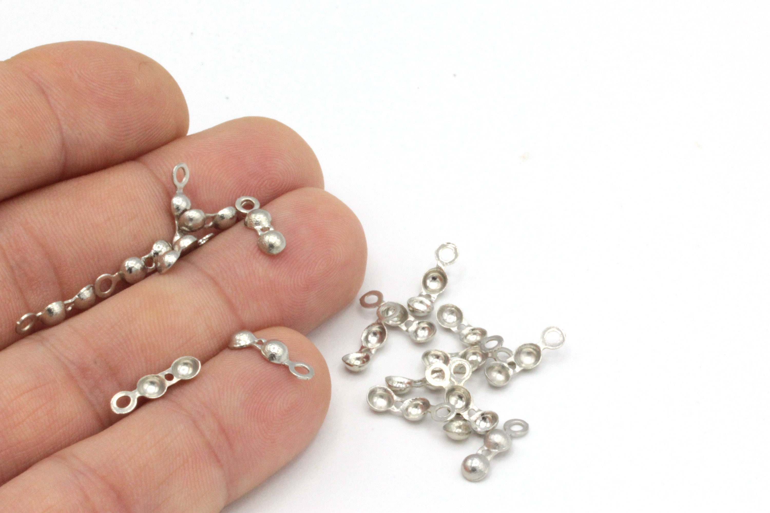 Silver Plated Crimp Beads Crimp Ball Chain Clasp Etsy Canada