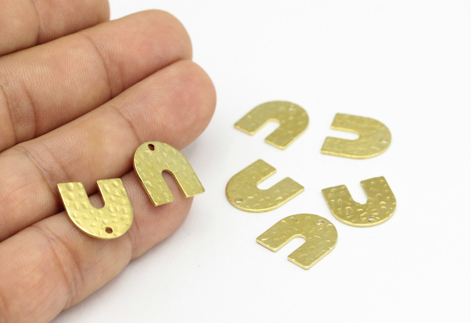 Roh U Charms Rohmessing U geformt Rohmessing gehämmert | Etsy