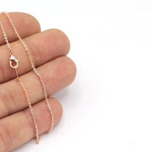 Dainty Necklace Chain, Rose Gold Plated Curb Chains, Soldered Chains, Cable Chains, 16&quot;-17&quot;-18&quot;-20&quot;-22&quot;-25&quot; ,(1.4x1.7mm) ZNC-237