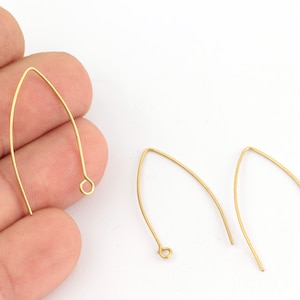 Raw Brass U Shaped Earrings Hooks, Earring Wires, Earring Findings, Raw Brass Ear Findings, Brass Earring, 31mm,  KP-363