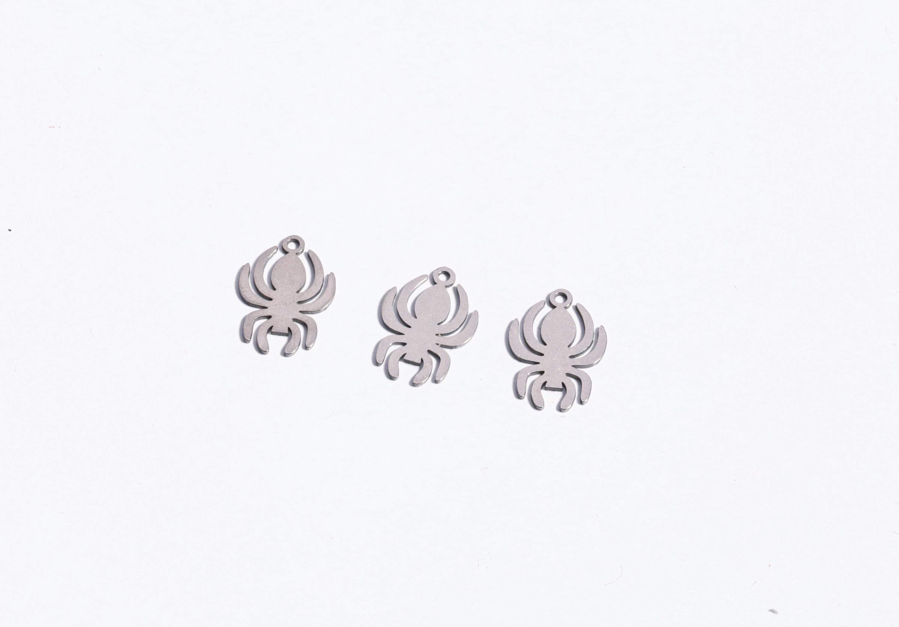 Spritewelry 24 ciondoli a forma di ragno di Halloween, in lega, con strass di vetro, tibetani, a tema Halloween, per fai da te, bracciali, collane, orecchini, portachiavi, gioielli, Metallo