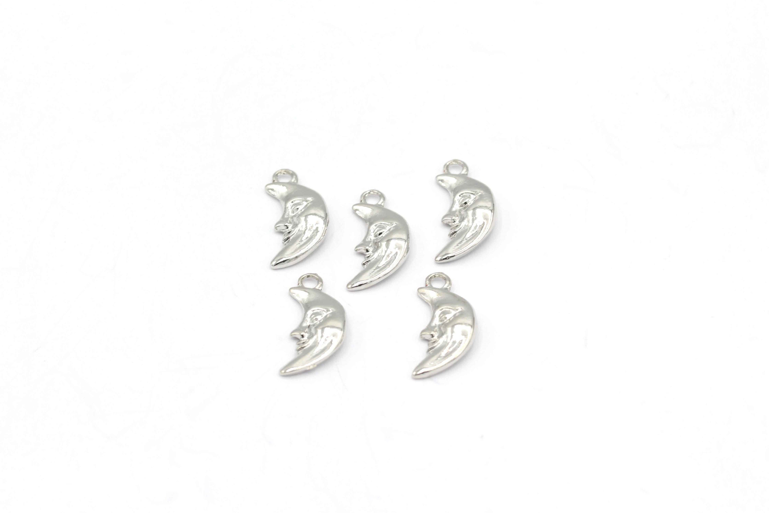 30 Emaillierte Charms Lila Vergoldet - Mond Stern Anhänger Für DIY Schmuck