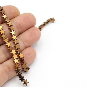 Hämatit Stern Perlen, Hämatit Dunkelgelb Stern Stein Perlen für DIY Schmuckherstellung, Schmuck lieferung Armband Halskette, 7mm, 1Strand, GEM-119