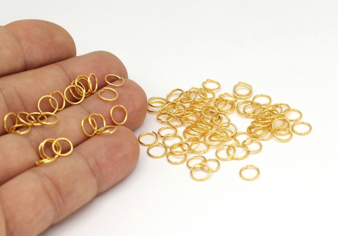 50 Pcs0.8x7mm24k Gold Platedjump Rings Tiny Jump Ring Etsy